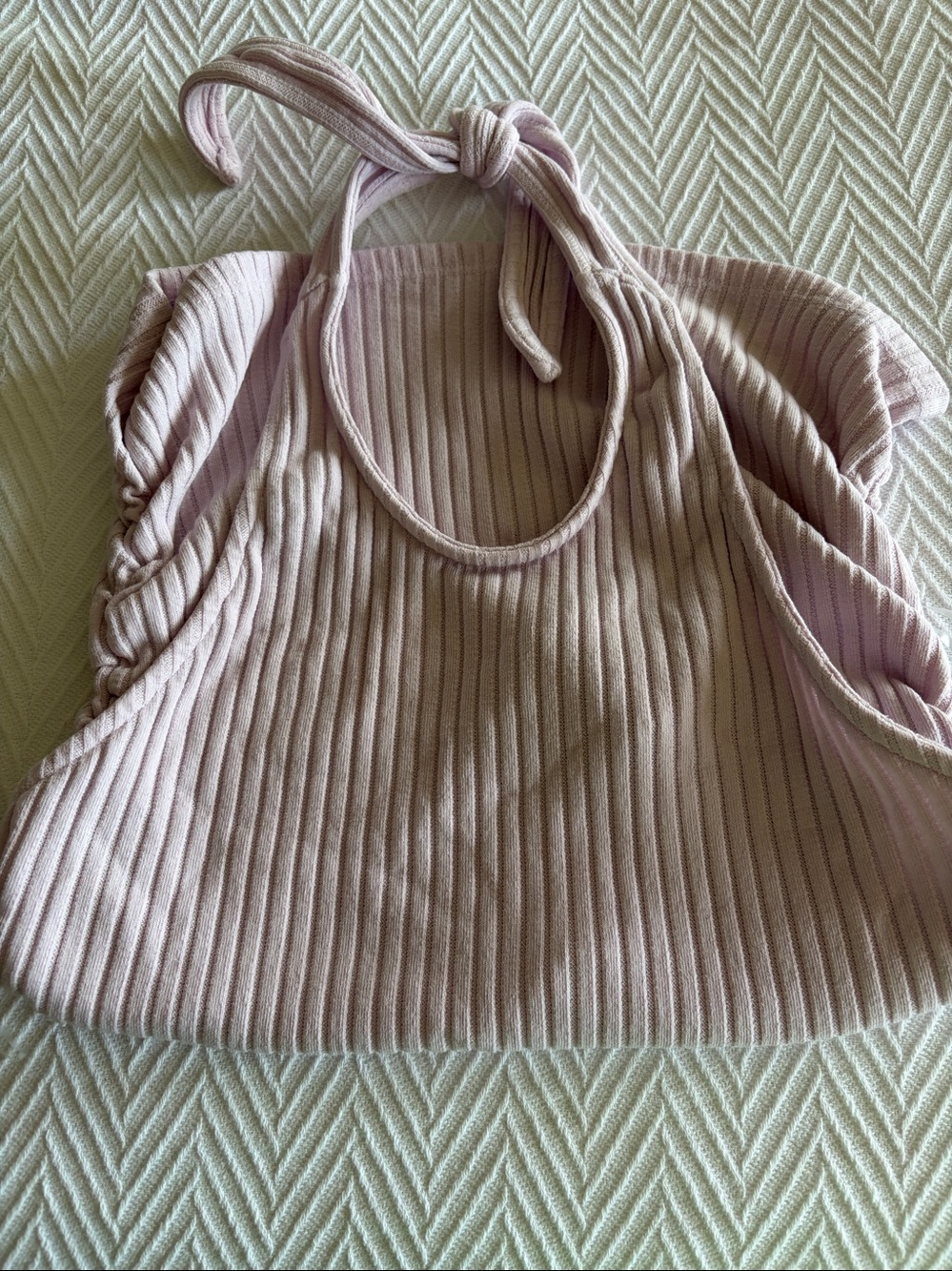 Project Social T Lilac Ribbed Halter One-Piece Bodysuit